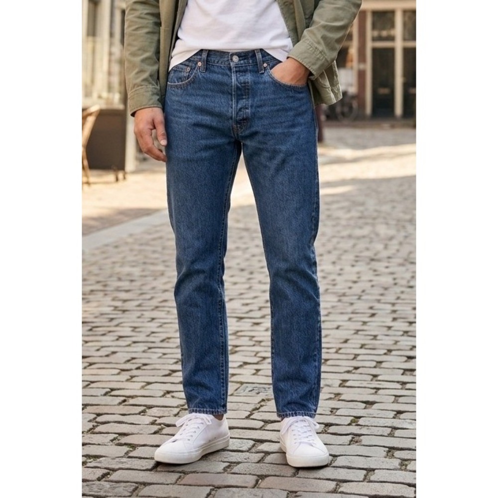Levi's 501 Original Fit Button Fly Jeans Men's 32x30 Med Wash‎ Blue Denim Cotton